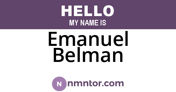 Emanuel Belman