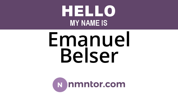 Emanuel Belser