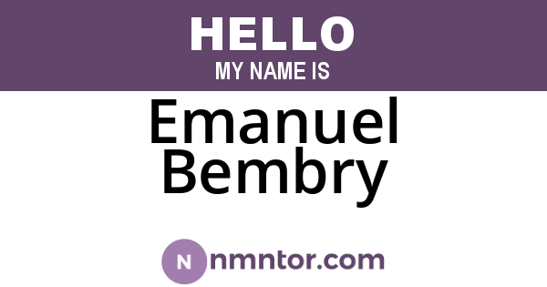 Emanuel Bembry