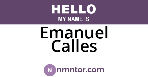 Emanuel Calles