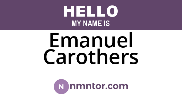 Emanuel Carothers