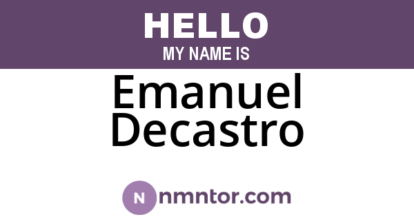 Emanuel Decastro