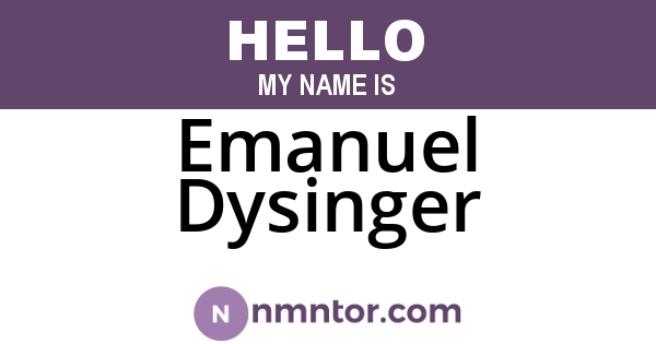 Emanuel Dysinger