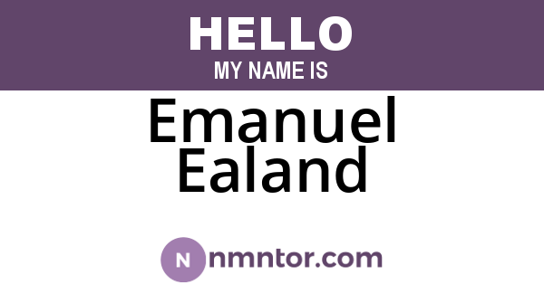 Emanuel Ealand