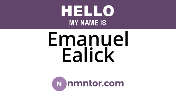 Emanuel Ealick