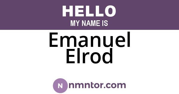 Emanuel Elrod