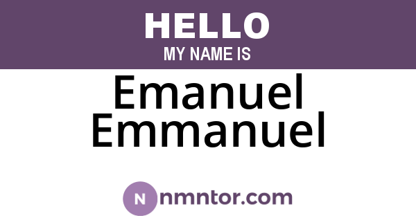 Emanuel Emmanuel