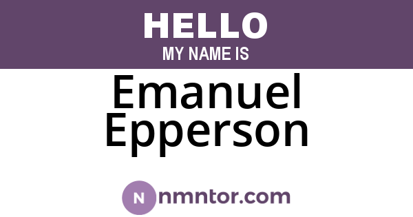 Emanuel Epperson