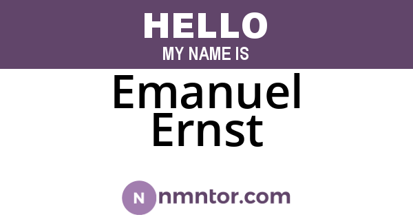 Emanuel Ernst