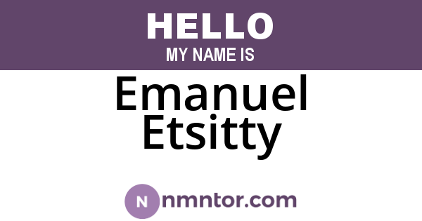 Emanuel Etsitty
