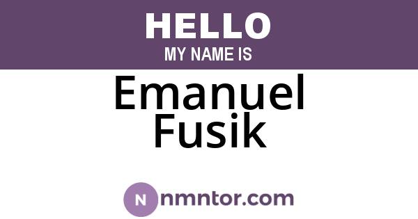 Emanuel Fusik