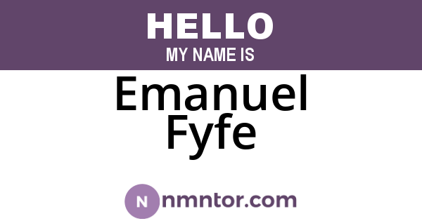 Emanuel Fyfe