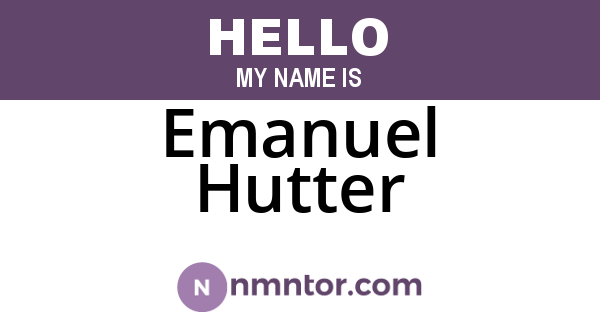 Emanuel Hutter