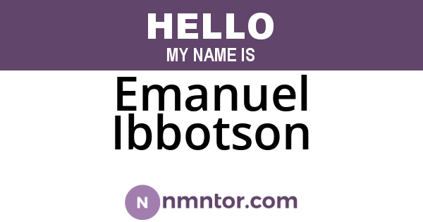 Emanuel Ibbotson