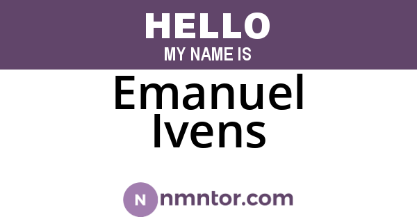 Emanuel Ivens