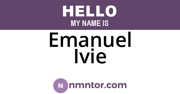 Emanuel Ivie