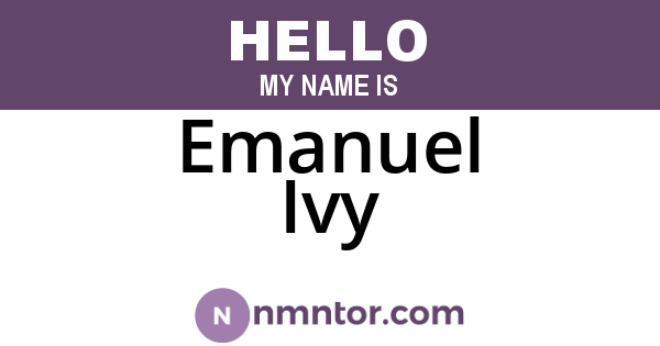 Emanuel Ivy