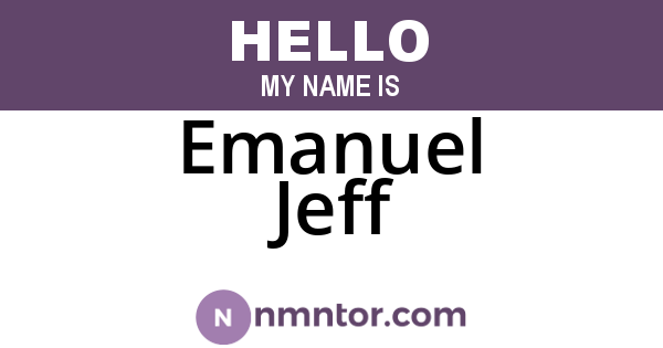 Emanuel Jeff