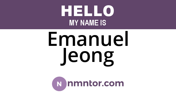 Emanuel Jeong