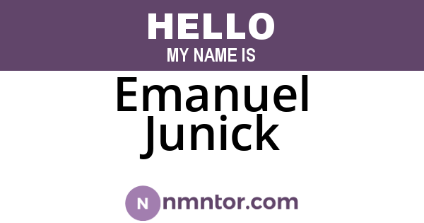 Emanuel Junick