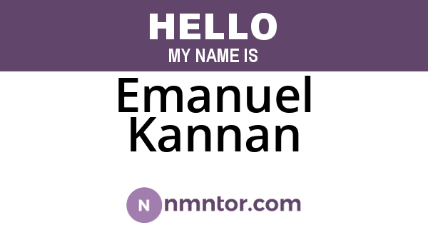 Emanuel Kannan