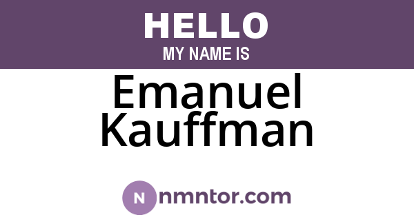 Emanuel Kauffman