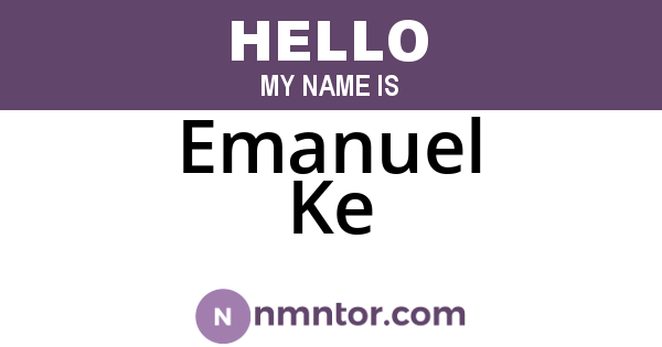 Emanuel Ke