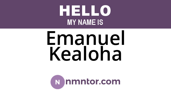 Emanuel Kealoha