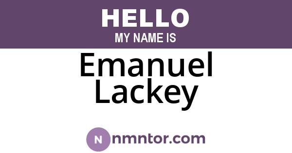 Emanuel Lackey