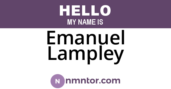 Emanuel Lampley