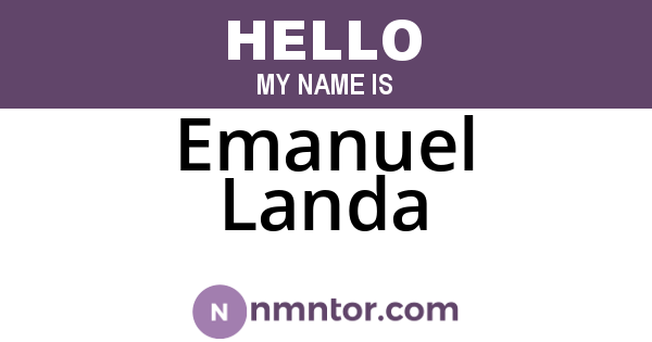Emanuel Landa
