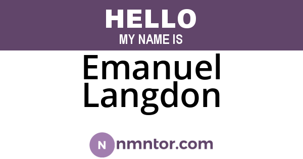 Emanuel Langdon