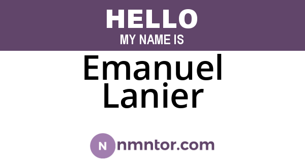 Emanuel Lanier