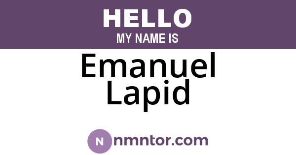 Emanuel Lapid