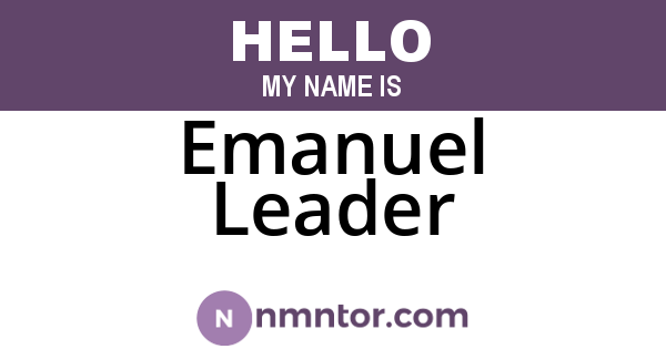 Emanuel Leader