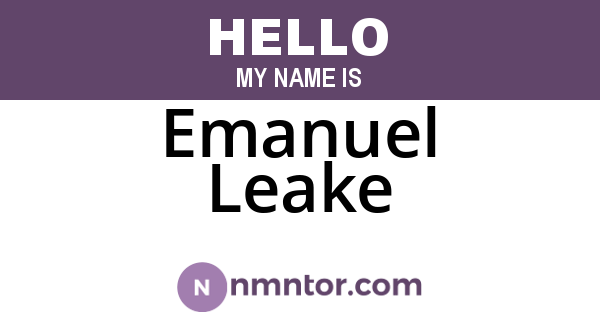 Emanuel Leake