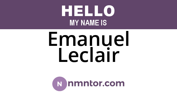 Emanuel Leclair