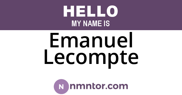 Emanuel Lecompte