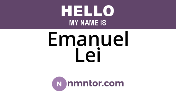 Emanuel Lei