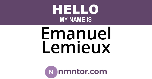 Emanuel Lemieux