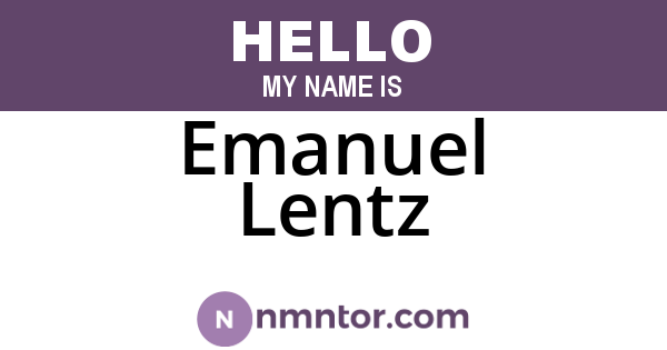 Emanuel Lentz