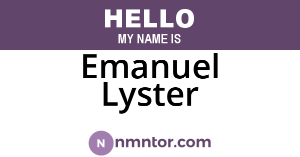 Emanuel Lyster