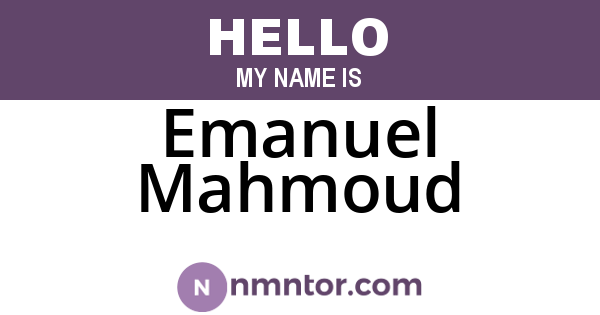 Emanuel Mahmoud