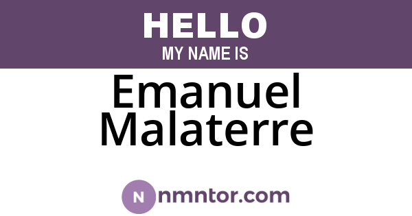 Emanuel Malaterre