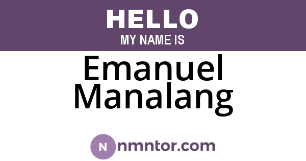 Emanuel Manalang