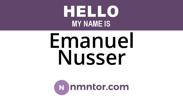 Emanuel Nusser
