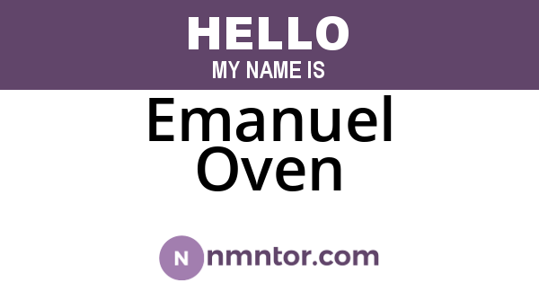 Emanuel Oven