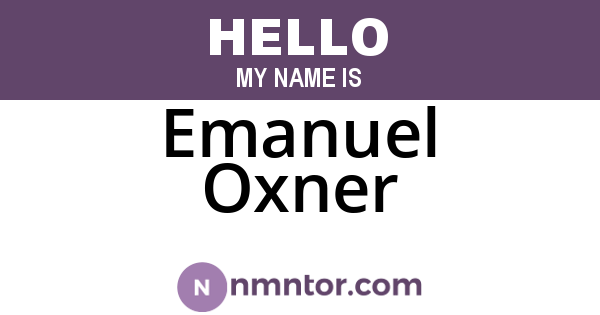 Emanuel Oxner