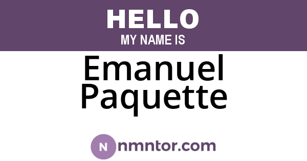 Emanuel Paquette