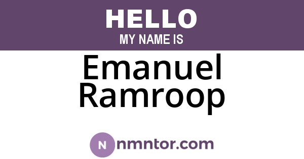 Emanuel Ramroop